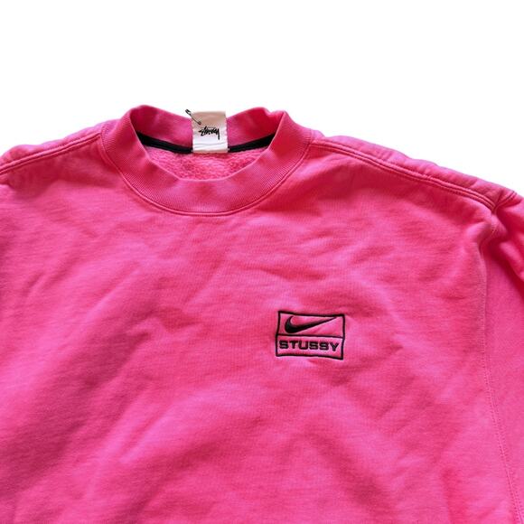 Stussy x Nike Pink Sweatshirt Medium RARE Pullover - Picture 2 of 7